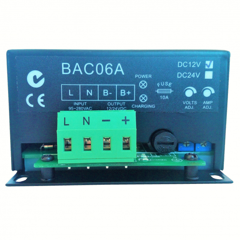SmartGen BAC06A-12V (12V/6A, 90-280VAC 50/60Hz) Generator Battery Charger