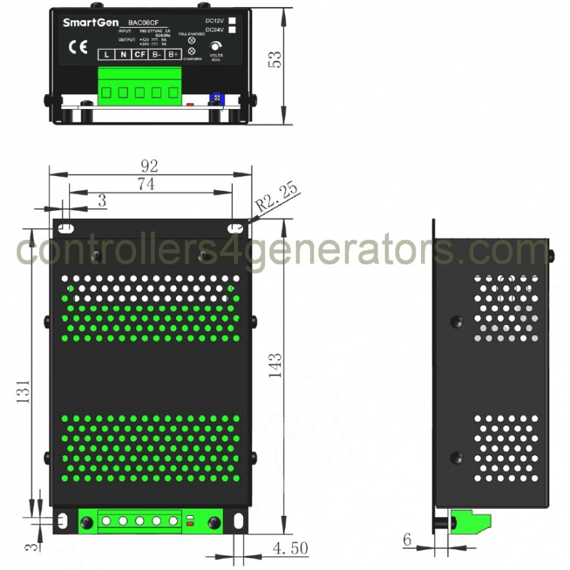 SmartGen BAC06CF-24V Battery Charger