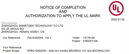 BAC06AU Series Battery Chargers Passed UL Certificate